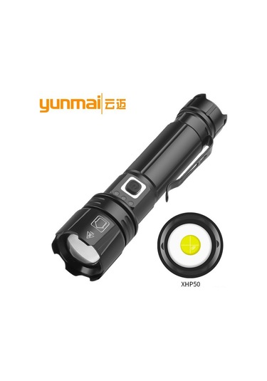 Sınır Ötesi P70 Zoom El Feneri Yükseltme Type-c Usb Şarj İle Çıkış Xhp70 Güçlü Işık P90 El Feneri 1476 Kısa Xhp70 Type-c Şarjı + 1 18650 Pil + Usb Kablosu Çok Renkli