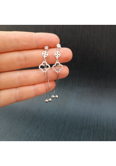 925 Ayar Sallantılı Tasarımlı Kadın Gümüş Küpe -sade Ve Şık Gümüş