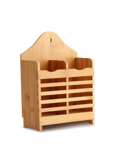 Bambu Dik Kaşıklık Bölmeli Bambu Diş Fırçalık