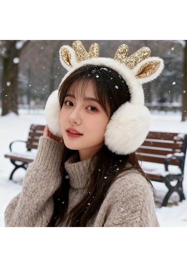 Primepickings Beyaz Renkli Yumuşak Noel Kulaklığı: Sıcak Tutar, Şık Tasarım