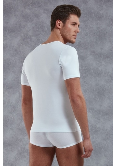 Doreanse Erkek Modal Derin V Yaka Kısa Kol T Shirt 2820