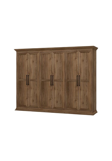 Retro 6 Kapaklı Dolap - Rahle Ceviz Ceviz