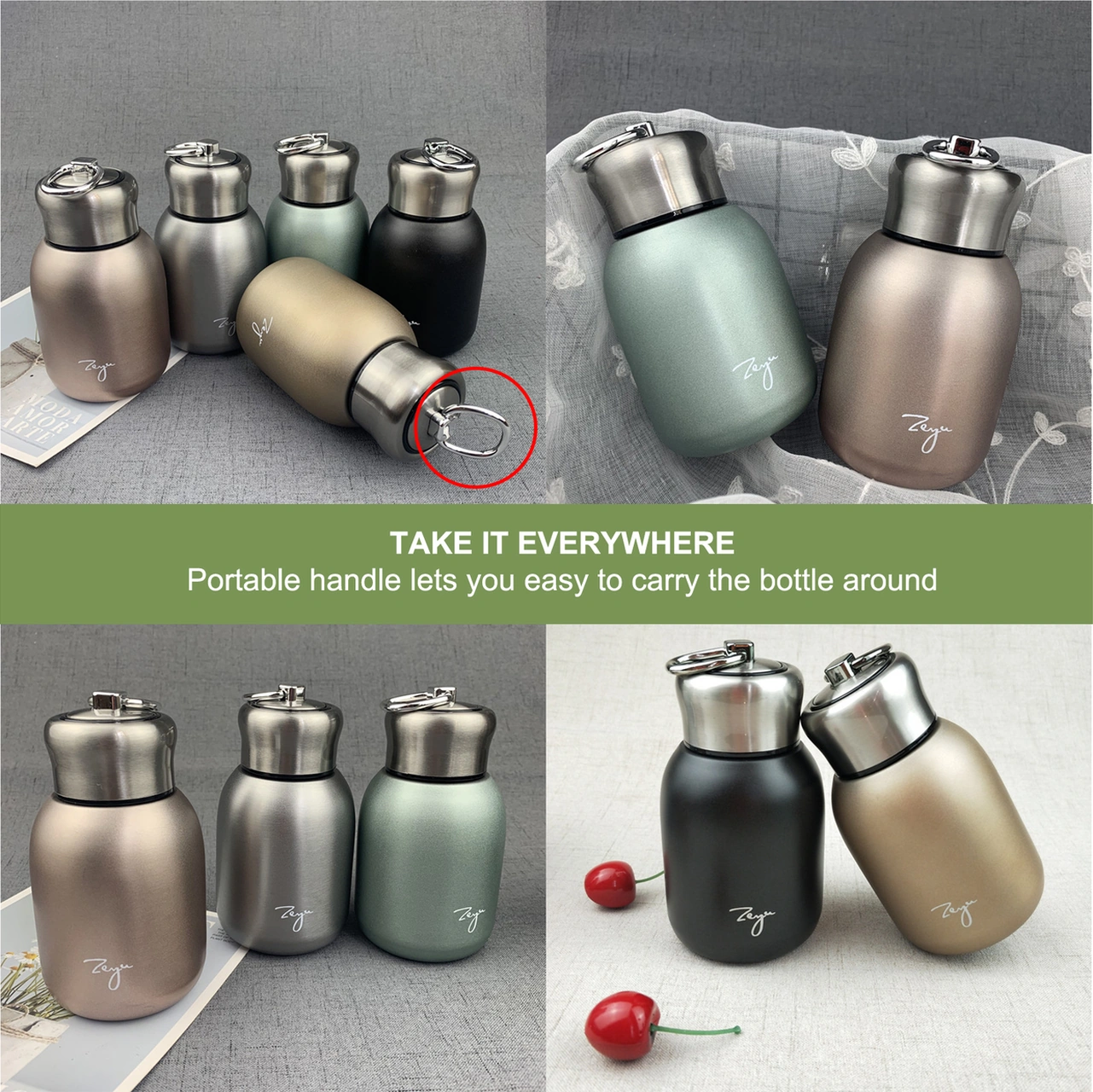 Youmex 304 Çelik Vakumlu Isı Saklama Bardak, 300ml Hafif Taşınabilir Kadınlar İçin Mat Süratlı, Güneşli Renk Seçenekleriyle Günlük Su İçim