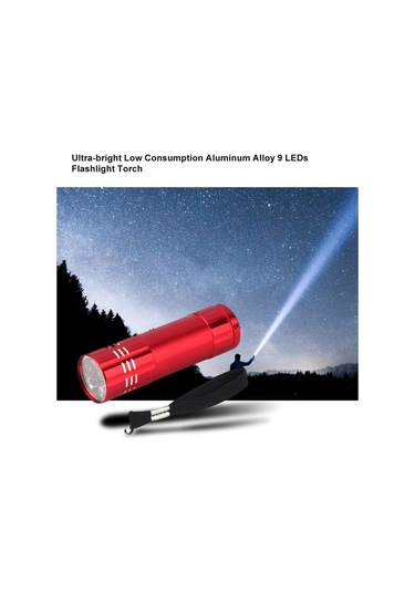 Ultra Parlak Düşük Tüketim Alüminyum Alaşımlı 9 Led'li El Feneri Meşalesi Siyah