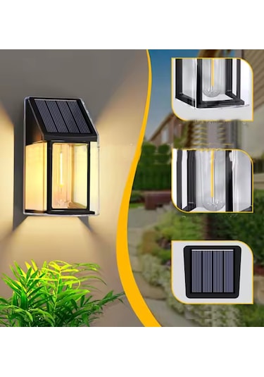 Sl-08 2'li Dekoratif Bağ Bahçe Balkon Solar Güneş Enerjili Lamba