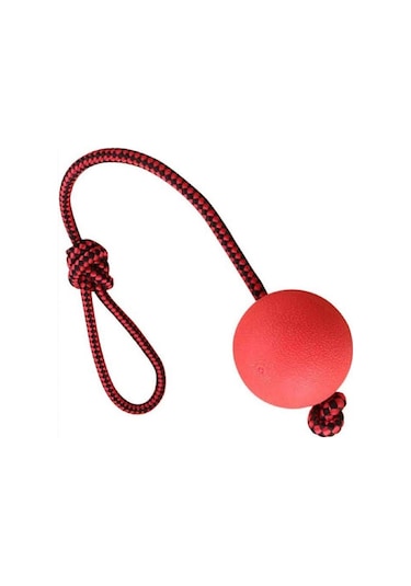 Nunbell Kauçuk Toplu Kordon Halatlı Köpek Oyuncağı 33 Cm Top 7,5 155 Gr