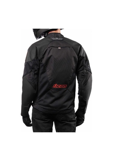 Icon Mesh Af Lthr Korumalı File Motosiklet Montu Siyah Oranj