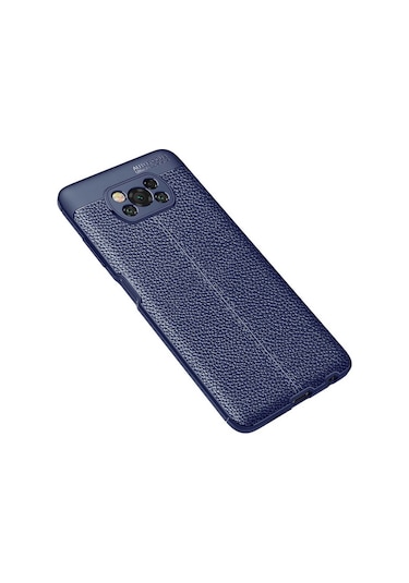 Xiaomi Poco X3 Pro Kilif Lens Koruma Deri Görünümlü Silikon Kapak 493893794