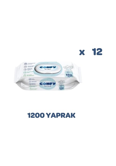 Confy Premium Islak Mendil Soft Care 100 Adet X 12 Adet, 1200 Yap