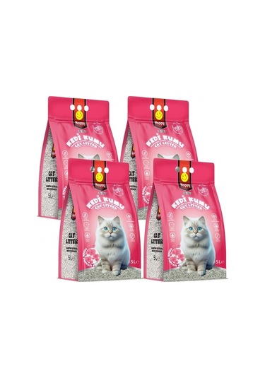 Happy Topaklanan Bentonit Bebek Pudralı Kedi Kumu 4 x 5 L