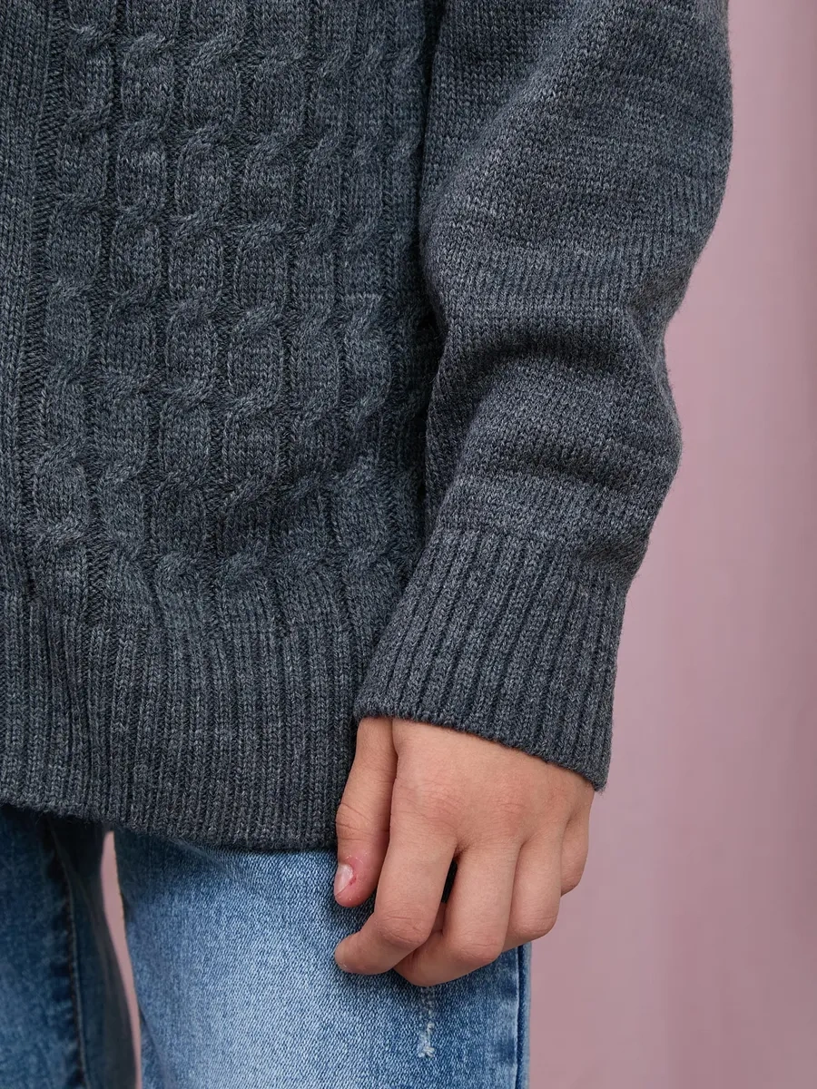 Siti Teks Düğmeli Okul Kazak 467345292 Gri