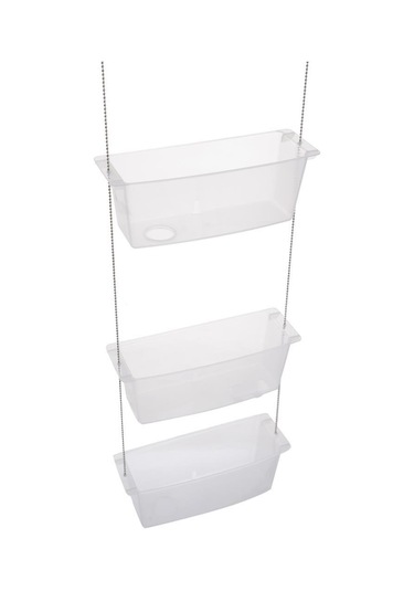 Primanova Üç Gözlü Duş Sepeti Şeffaf Pratik Asılabilir Yapı N43 Çok Renkli