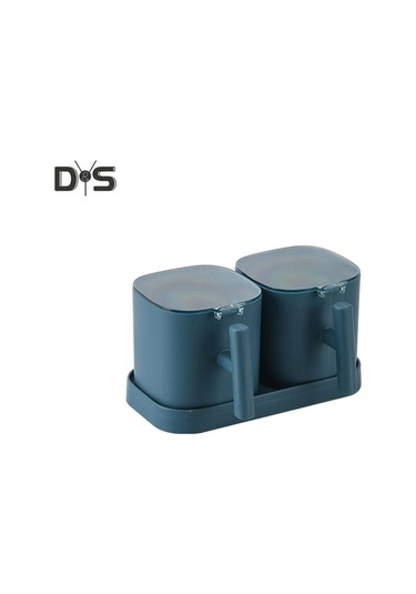 Createtech Malzeme: Mavi, Model: Sw Çeşni Kavanozları, Tuz Ve Baharat Kapları, Baharat Saklama Kutuları, Kaşıklı Set C Mavi