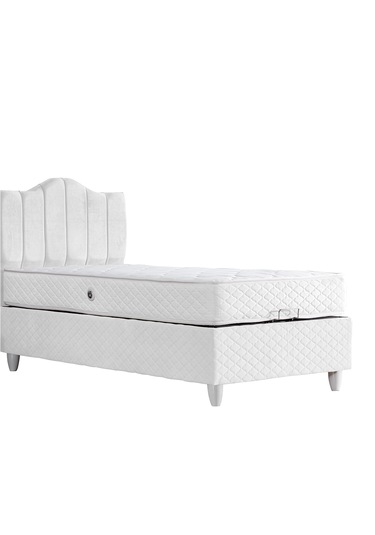 Trend Tek Kişilik Baza Başlık Letto Yatak Seti Beyaz 100 x 200
