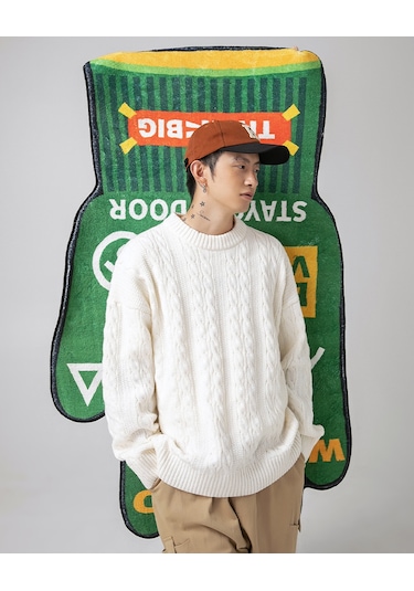 Erkek Sonbahar Ve Kış Bol Düz Renk Yuvarlak Yaka Kazak Kahverengi