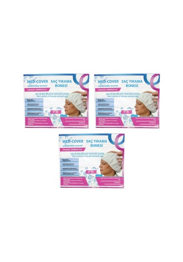 Med-Cover Hasta Saç Bakım Temizleme Yıkama Bonesi x 3