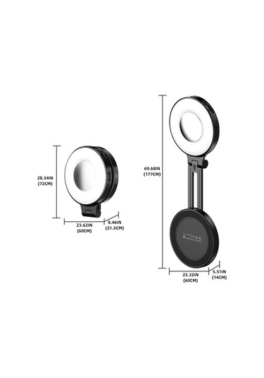 Tongxida Magnetik Dolgu Işığı, Selfie Işığı, Güç Bankası, Magsafe Uyumlu, Dönme Stand, Beyaz Beyaz