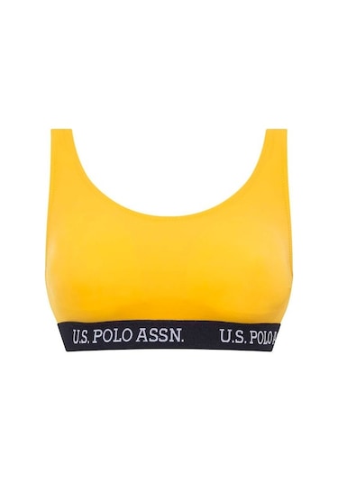 U.S. Polo Assn. Kadın Sarı U Yaka Bralet Bikini Üst 21503
