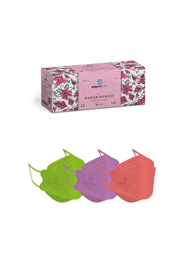 Saytekmed Meltblown Filtre Özel Tasarım ve Renkler Bahar Buketi Maske (1 Kutu/ 15 Adet)