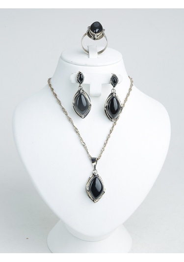 Otantik oltu taşı gümüş set