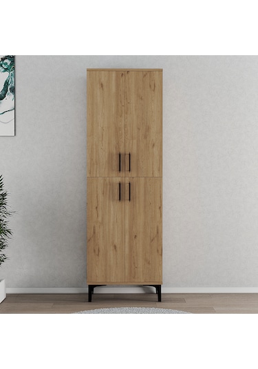 Ferniso Mobilya 4 Kapak 6 Bölmeli Ayakkabılık Full Sepet Ceviz