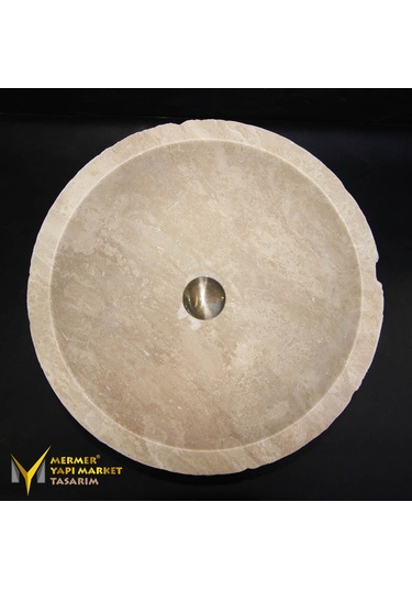 Traverten Doğal Patlatma Çanak Lavabo