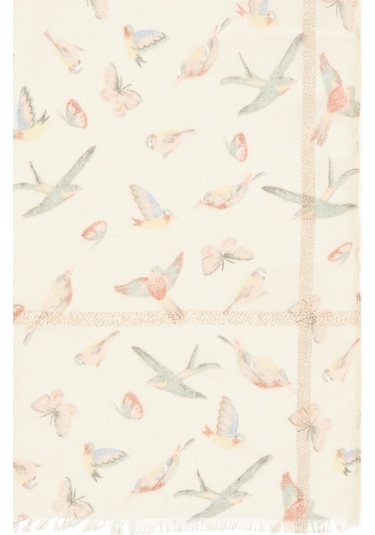 Mavi - Kuş Baskılı Bej Şal 196288-27151 Bej