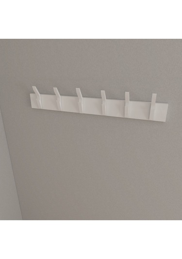 Hepsi3boyutlu Modern Duvar & Kapı Kanca Askılık - 6 Adet Beyaz Kanca Askılık - Model No : 3 Beyaz