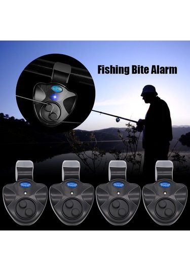 Geeksen Adet Elektronik Balık Isırığı Alarmı Sesli Led Işık Göstergeli Balık Isırığı Alarmları