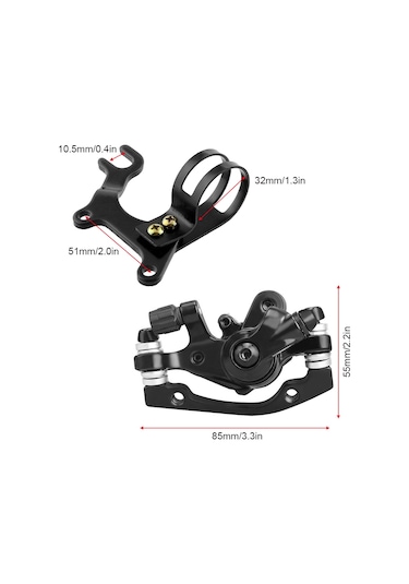 Qingmipy Bisiklet V Freni Disk Freine Dönüştürücü Seti - Çelik Braket + Aluminyum Kaliper - 160mm Disk Uyumlu - Ön/arka Teker Seçenekli Çok Renkli