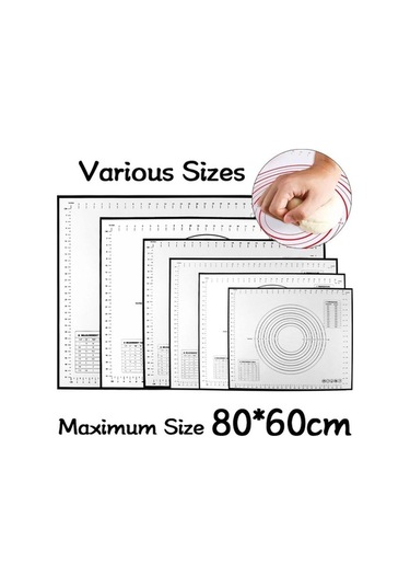 Novahub Kırmızı 80x70x60cm Silikon Pişirme Mat, Pasta Ve Krep Yapımında Kullanılır, 29x26cm