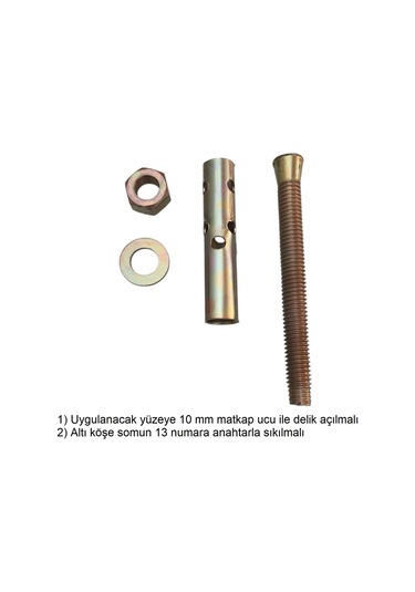 Çelik Dübel Gömlekli M08 X 75 Dübel