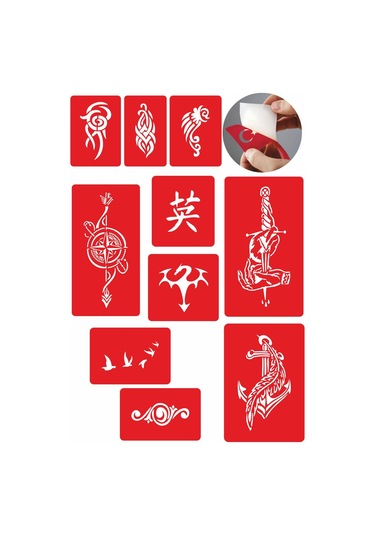 Enhavalı Çılgın Tasarımlar Geçici Dövme Şablonları 10'lu