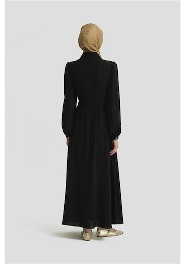 Armine Seyyar Yaka Kurdeleli Elise 25y9016 Siyah Siyah