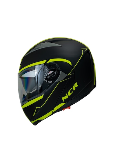 NCR Çene Açılır Kask Mat Siyah - Sarı