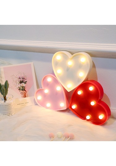 Maiyame Kırmızı Kalp Şekilli Led Dekoratif Işık - Sadece Sabit Islak Beyaz Işık, Ip42 Su Geçirmez, 2xaa Pil Dahil Değil , Parti/düğün/ev Dekorasyonu İçin Kırmızı