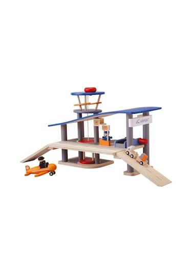 Plan Toys Ahşap Oyuncak Havalimanı Seti Airport