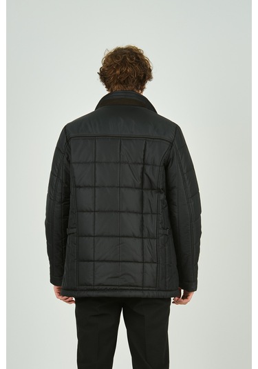 Daynax Erkek İçi Kürklü Dik Yaka Fermuar Ve Çıtçıt Kapamalı Mont Kaban 4000 Siyah Siyah