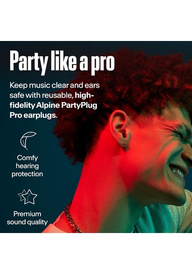 Alpine Partyplug Pro Kulak Tıkacı, 21 Db Hi-fi Koruma Siyah Renk