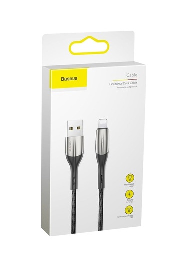 Baseus Horizontal Calsp-b01 1 M Usb To Lightning Hızlı Şarj Kablosu Işıklı Siyah