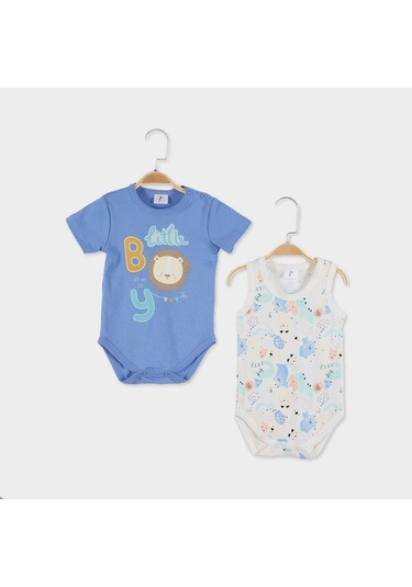Çimpa Panolino 2'li Bebek Body 20729 Ekru - Mavi
