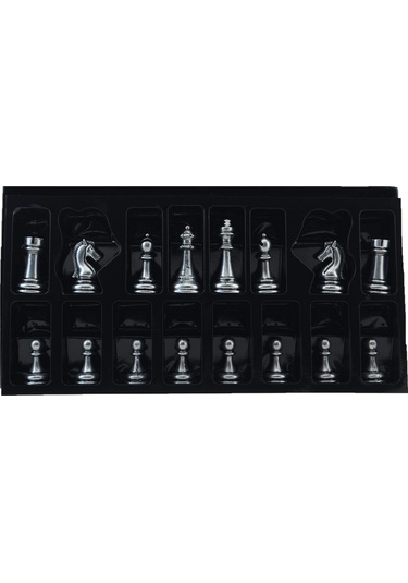 Metal Klasik Satranç Takımı Antik Ve El Yapımı Masif Ahşap Sandık