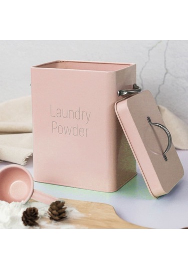 Dinosaurs Teneke Çamaşır Deterjanı Saklama Kutusu - Beyaz Altın