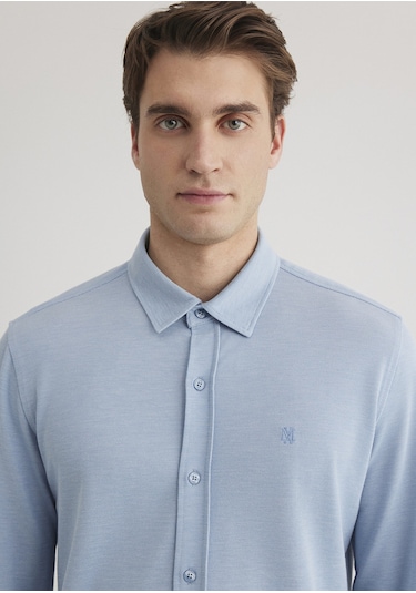 Mavi - Mavi Örme Gömlek 0210294-70730 Mavi