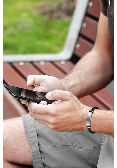 Kişiye Isimli Deri Beyaz Çelik Erkek Bileklik Scb15