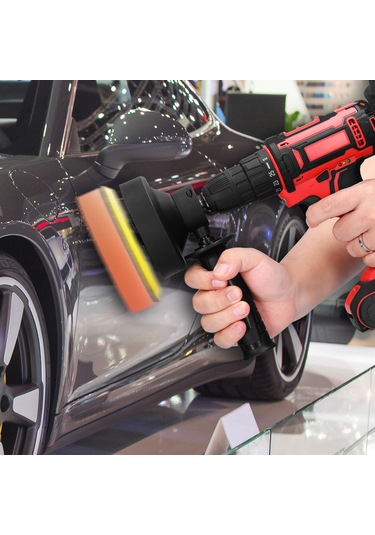 Symbee Drill'den Cila Makinesi Dönüştürücü Seti - 5 İnç Da Eksenli Aksesuarlar: 2 Sponge Disk + Yün Disk + Zımpara Kağıdı