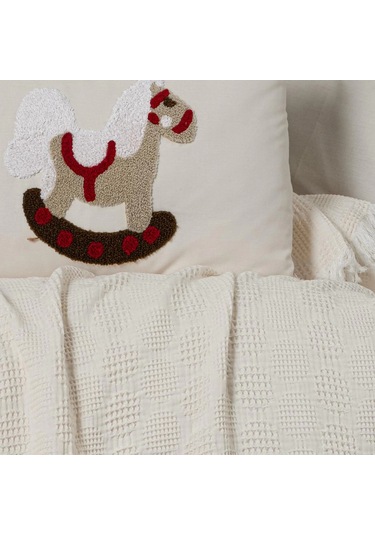 Kanz Bebek Waffle Müslin Nakışlı Pike Knz-021 Ponny Ponny