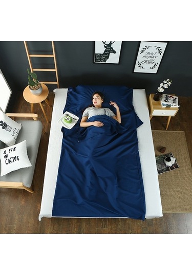 Pazly Leke Geçirmez Poliester Uyku Tulumu Astarı - 115x210cm, Taşıma Çantası, Çok Renkli Çok Renkli