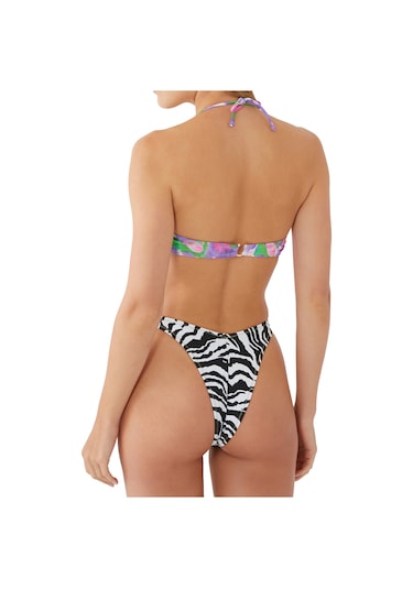 Rotate Çiçekli Zebra Desenli Bikini Multicolor