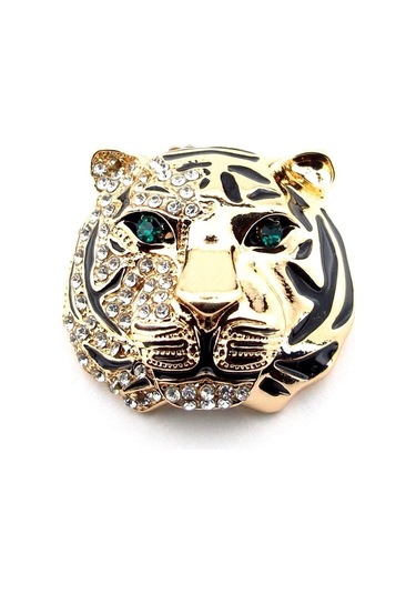 Solfera Yeşil Gözlü Kaplan Tiger Yırtıcı Hayvan Safari Zirkon Taşlı Broş Rz171